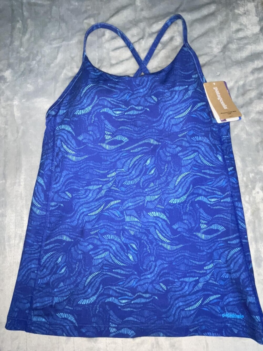 NWT Patagonia Womens Cross Beta Tank Top Cobalt Blue Spaghetti Strap Sz XS